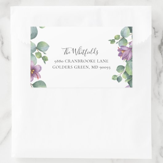 Eukalyptus Greenery Bloom Rücksendeadresse Rechteckiger Aufkleber (Tasche)