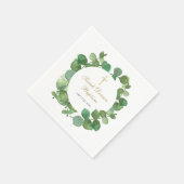 Eukalyptus Greenery Bloral Baptisse Christening Serviette (Ecke)
