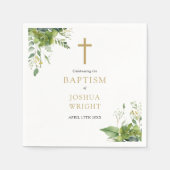 Eukalyptus Greenery Bloral Baptisse Christening Serviette (Vorderseite)