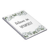 Eukalyptus Greenery Bloral glauben an sich Notizblock (Rechte Seite)