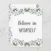 Eukalyptus Greenery Bloral glauben an sich Postkarte (Vorne/Hinten)