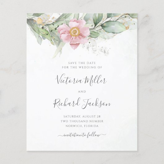 Eukalyptus Greenery Bloral Save the Date (Vorderseite)