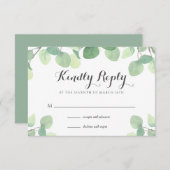 Eukalyptus Greenery Bloral Wedding RSVP Card (Vorne/Hinten)