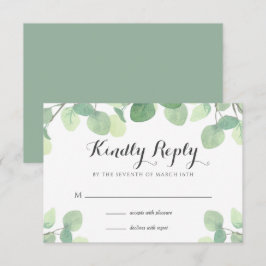 Eukalyptus Greenery Bloral Wedding RSVP Card