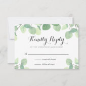 Eukalyptus Greenery Bloral Wedding RSVP Card Karte (Vorderseite)