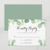 Eukalyptus Greenery Bloral Wedding RSVP Card Karte (Vorne/Hinten)
