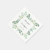 Eukalyptus Greenery Blume Handwriting Wedding Serviette (Ecke)