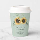 Eukalyptus Greenery Blumenblume Hochzeit Pappbecher (Rückseite)