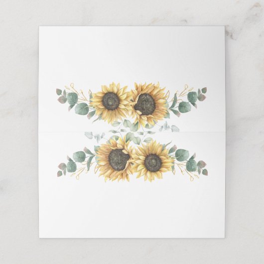 Eukalyptus Greenery Blumenblume Hochzeit Platzkarte (Außenseite Aufgefaltet)