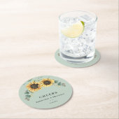 Eukalyptus Greenery Blumenblume Hochzeit Runder Pappuntersetzer (Vor Ort)