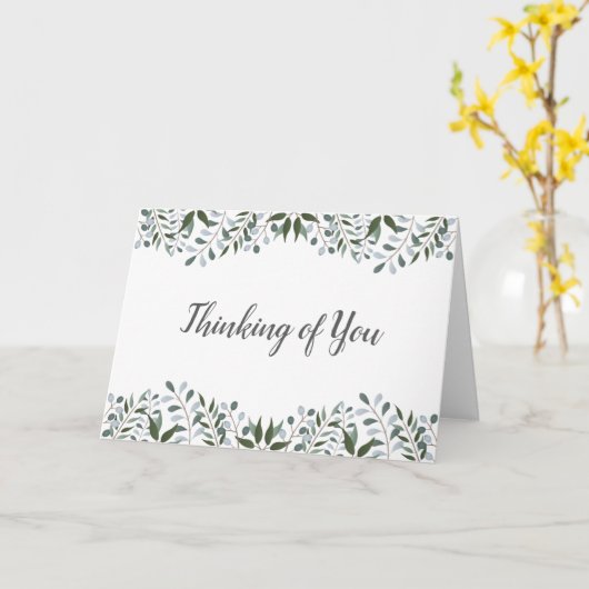 Eukalyptus Greenery Blumendenken Karte (Gelbe Blume)