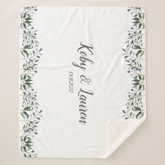 Eukalyptus Greenery Blumengeschichte Sherpadecke (Vorderseite)