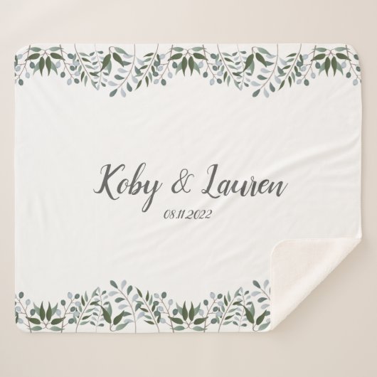 Eukalyptus Greenery Blumengeschichte Sherpadecke (Vorderseite (Horizontal))