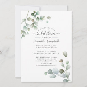 Eukalyptus Greenery Blumenschrift-Brautparty Einladung