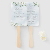 Eukalyptus Greenery Blumenzwiebeln Rustikale Hochz Fächer (Vorne und Hinten)