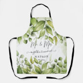 Eukalyptus Greenery Blush Modernes, trendy Script Schürze (Vorderseite)
