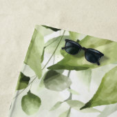 Eukalyptus Greenery Blush Modernes, trendy Script Strandtuch (Beispiel)