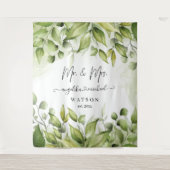 Eukalyptus Greenery Blush Modernes, trendy Script  Wandteppich (Vorderseite)