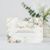 Eukalyptus Greenery Blush Rose Gold Diper Raffle Begleitkarte (Stehend Vorderseite)