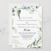 Eukalyptus Greenery Boda Einladung (Vorderseite)