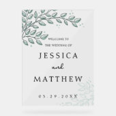 Eukalyptus Greenery Boho Acrylic Wedding Sign Acrylschild (Vorderseite)