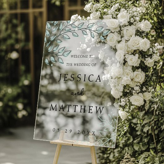 Eukalyptus Greenery Boho Acrylic Wedding Sign Acrylschild