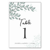 Eukalyptus Greenery Boho Elegante Table Card Tischnummer (Vorderseite)