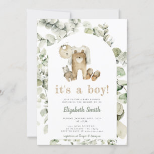 Eukalyptus Greenery Boho Es ist eine Baby-Dusche Einladung
