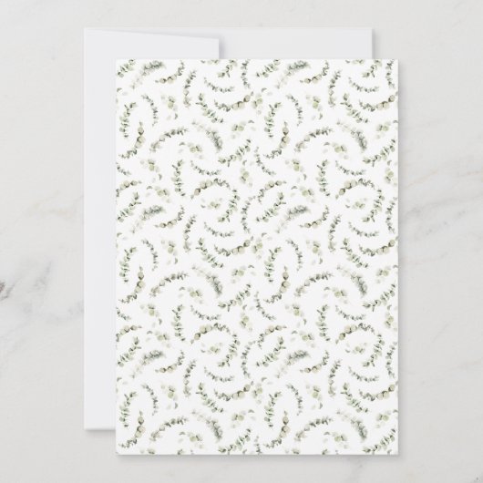 Eukalyptus Greenery Boho Es ist eine Girl Baby Dus Einladung (Rückseite)