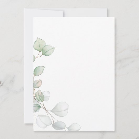 Eukalyptus Greenery Boho Rustikales Brautparty Einladung (Rückseite)