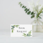 Eukalyptus Greenery Book Request Card Platzkarte (Stehend Vorderseite)