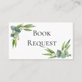 Eukalyptus Greenery Book Request Card Platzkarte (Vorderseite)