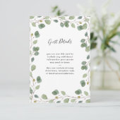Eukalyptus Greenery Border | Angaben zum Hochzeitg Begleitkarte (Stehend Vorderseite)