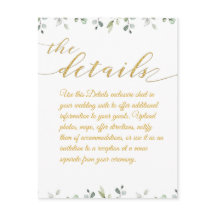 Eukalyptus Greenery Border Gold Wedding Details