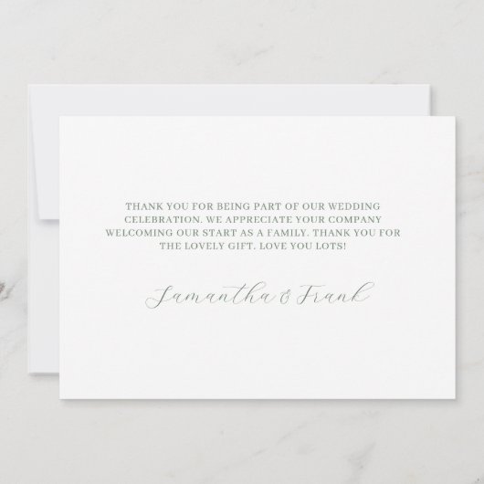 Eukalyptus Greenery Border Wedding Dankeskarte (Rückseite)