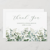 Eukalyptus Greenery Border Wedding Dankeskarte (Vorne/Hinten)