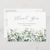 Eukalyptus Greenery Border Wedding Postkarte (Vorne/Hinten)