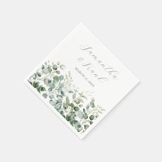 Eukalyptus Greenery Border Wedding Serviette (Ecke)