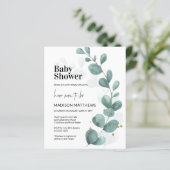 Eukalyptus Greenery Botanical Baby Shower (Stehend Vorderseite)