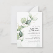 Eukalyptus Greenery Botanical Baby Shower Mitteilungskarte (Vorderseite)