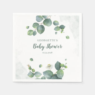Eukalyptus Greenery Botanical Baby Shower Paper Serviette