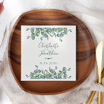 Eukalyptus Greenery Botanical Foliage Wedding Serviette<br><div class="desc">Fügen Sie Ihre Hochzeit die Touch mit diesen botanischen Blätter eucalyptus Hochzeitsnapkins hinzu. Ideal für Ihre Hochzeit nach Party und Empfang. Personalisieren mit Namen. Sehen Sie sich unsere Hochzeitskollektion an, um die Einladungen, Party-Geschenke und vieles mehr zu sehen! COPYRIGHT © 2020 Judy Burrows, Black Dog Art - Alle Rechte vorbehalten....</div>