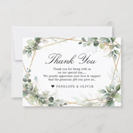 Eukalyptus Greenery Botanical Geometric Wedding Dankeskarte