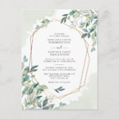 Eukalyptus Greenery Botanical Geometric Wedding Einladungspostkarte (Vorderseite)