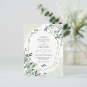 Eukalyptus Greenery Botanical Geometric Wedding Einladungspostkarte (Stehend Vorderseite)