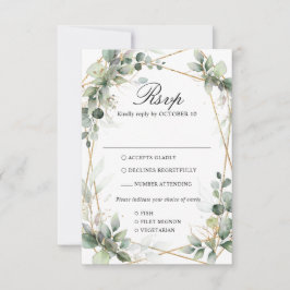 Eukalyptus Greenery Botanical Geometric Wedding RS RSVP Karte