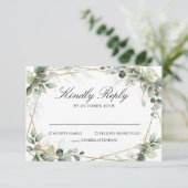 Eukalyptus Greenery Botanical Geometric Wedding RS RSVP Karte (Stehend Vorderseite)