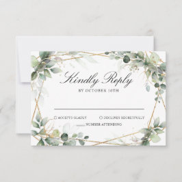 Eukalyptus Greenery Botanical Geometric Wedding RS RSVP Karte