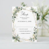 Eukalyptus Greenery Botanical Geometric Wedding RSVP Karte (Stehend Vorderseite)