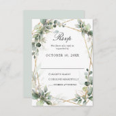 Eukalyptus Greenery Botanical Geometric Wedding RSVP Karte (Vorne/Hinten)